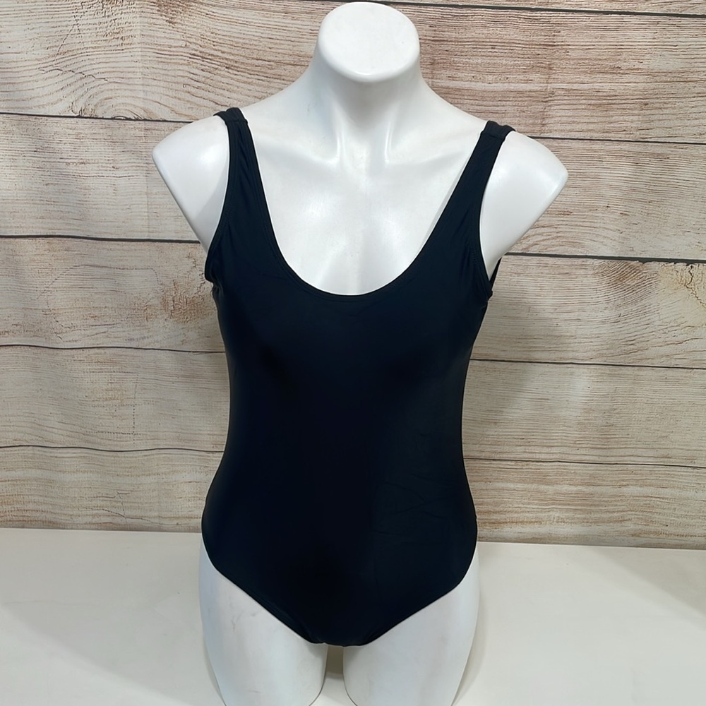 Leoparts Women's Retro 80s/90s High Cut Low Back M Black One Piece Swimsuits